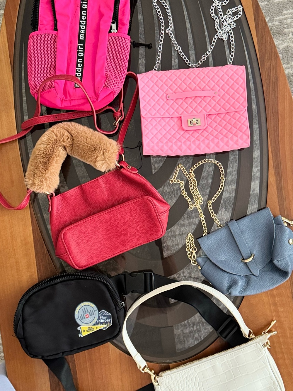 Lot oof bags Steve Madden  Pink Quilted Crossbody Bag